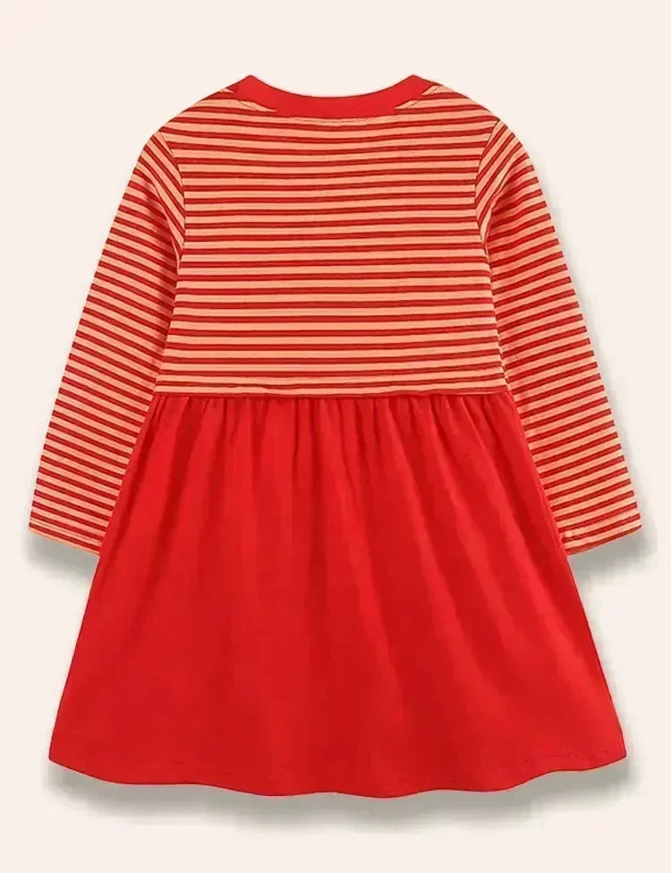 Christmas Santa Claus&Reindeer Appliqué Dress