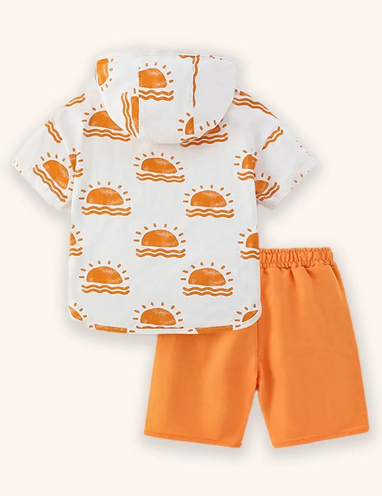 סט עם ברדס מודפס שמש