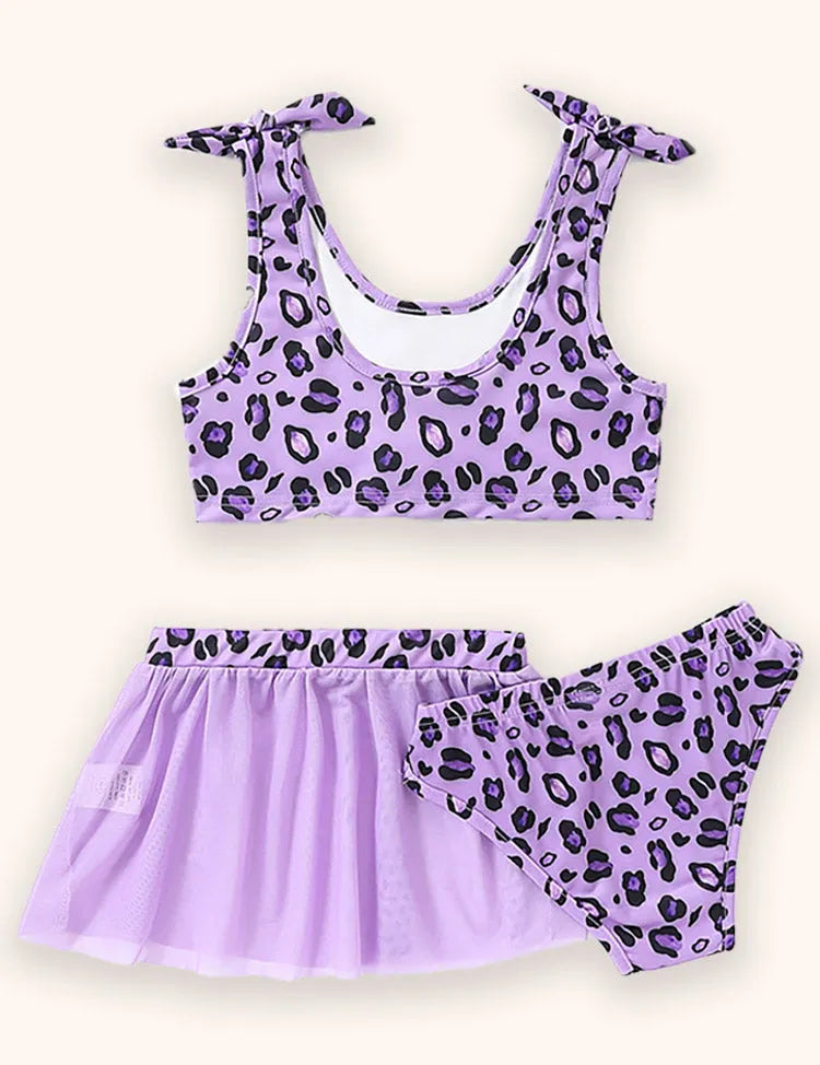 Costum de baie despărțit imprimat cu leopard