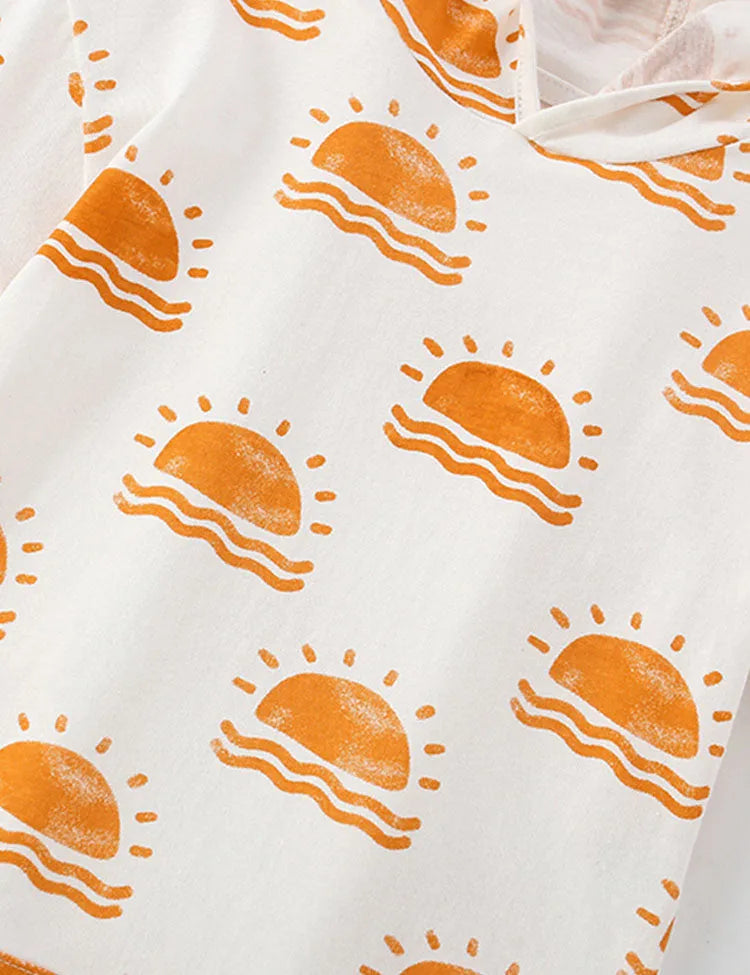 סט עם ברדס מודפס שמש