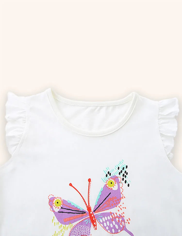 Butterfly τυπωμένο σετ μπλουζών