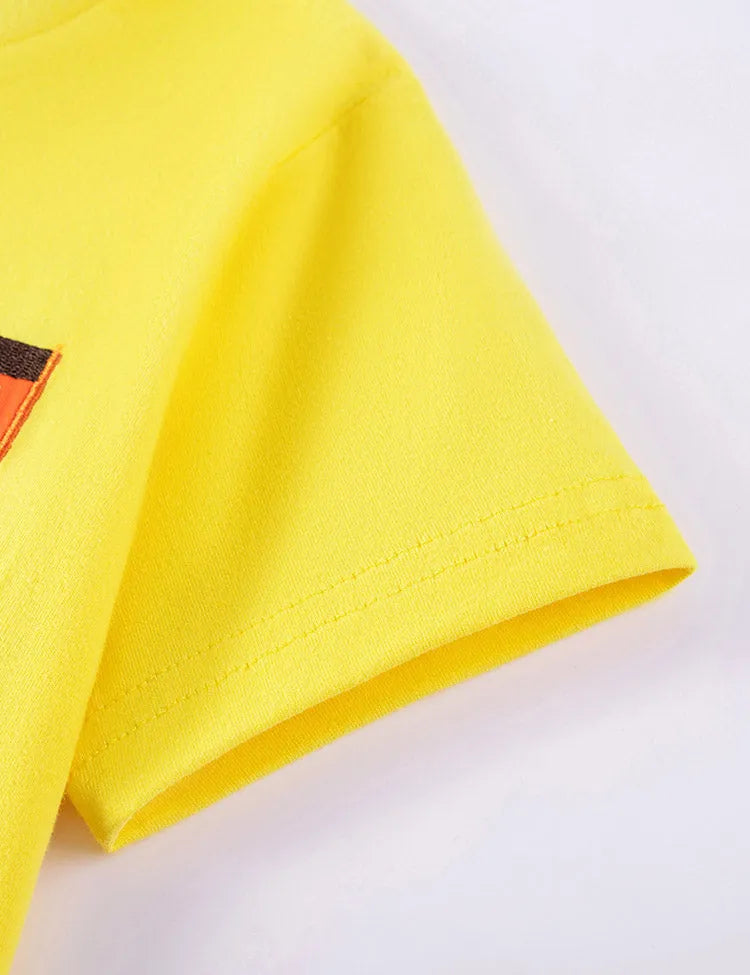 Cute Car Applique Cotton T-shirt