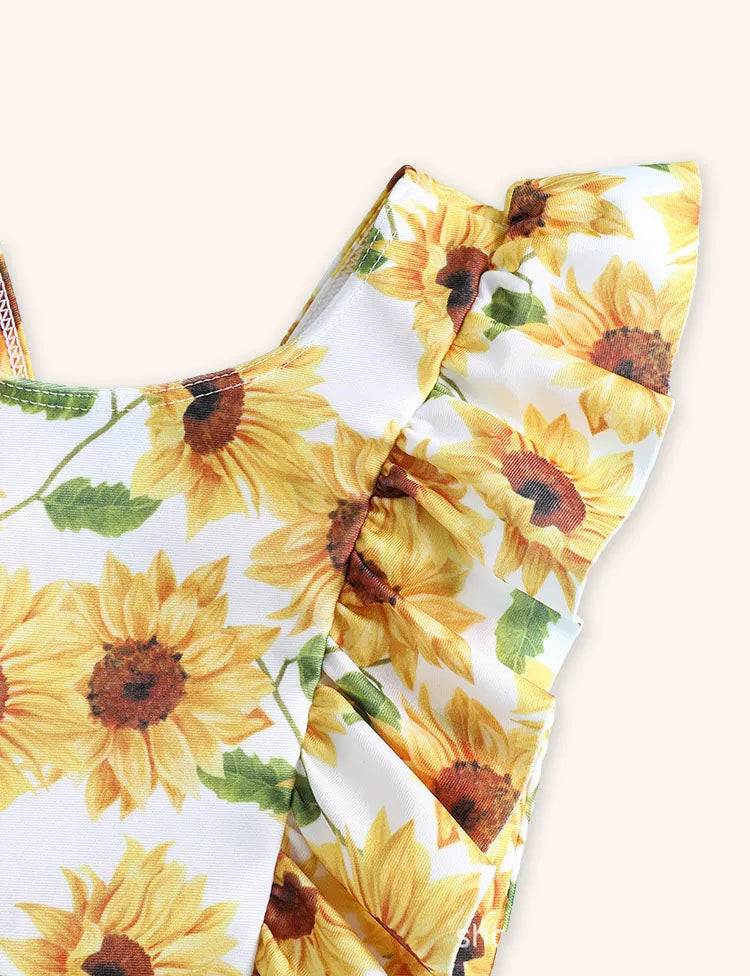 Sunflower Printed One-piece Swimsuit