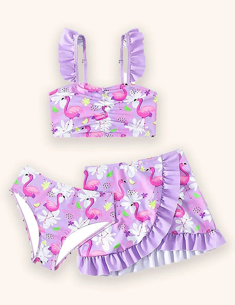 Flamingo Printed Swimsuit Set