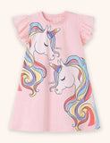 Rainbow Unicorn Printed Dress