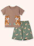 Tiger Applique Summer T-shirt sæt