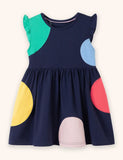 Χρώμα Polka Dot Applique φόρεμα