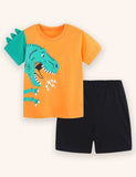 Cartoon Dinosaur Printed T-shirt σετ