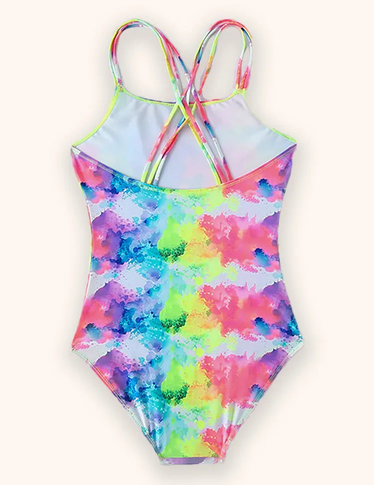 Tie-dye Suspender Swimsuit
