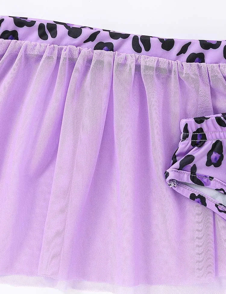 Costum de baie despărțit imprimat cu leopard