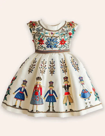 Clearance Sale - Mom & Me The Nutcracker Appliqué Party Dress