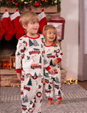 Christmas Family Matching Allover Xmas Tree & Car Print Long-sleeve Pajamas Sets
