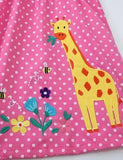Jurk met bloemengiraffe en stippen