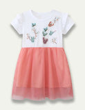 Butterfly Embroidered Short Sleeve Tulle Dress - Mini Taylor