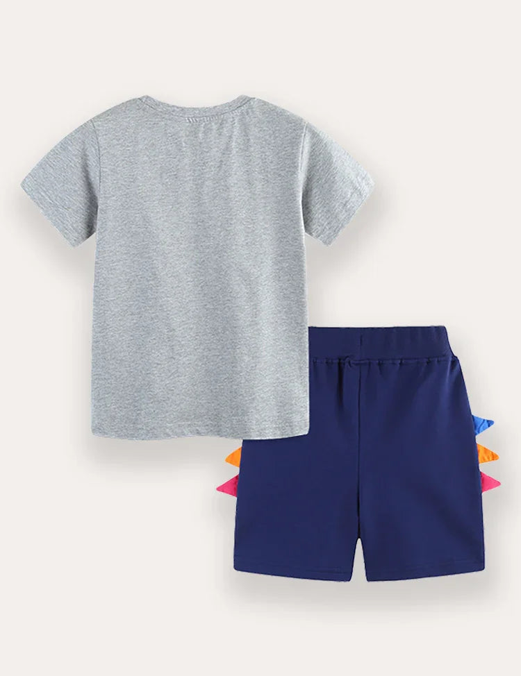 Tent Car Print T-Shirt And Shorts Set
