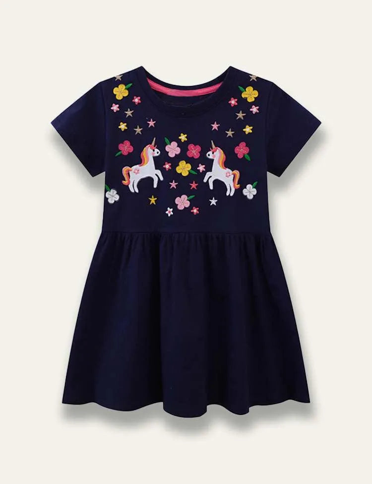 Unicorn Floral Embroidered Dress - Mini Taylor