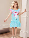 Unicorn Printed Ruffled Dress
