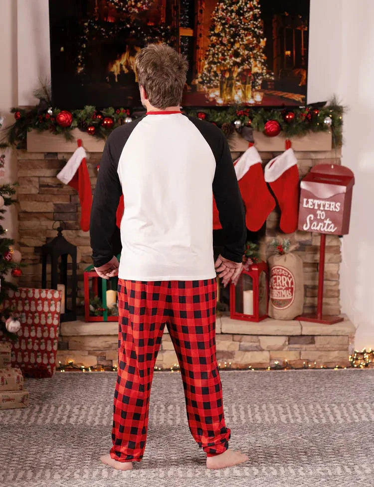 Christmas Family Matching Santa Print Raglan Sleeves Pajamas Sets