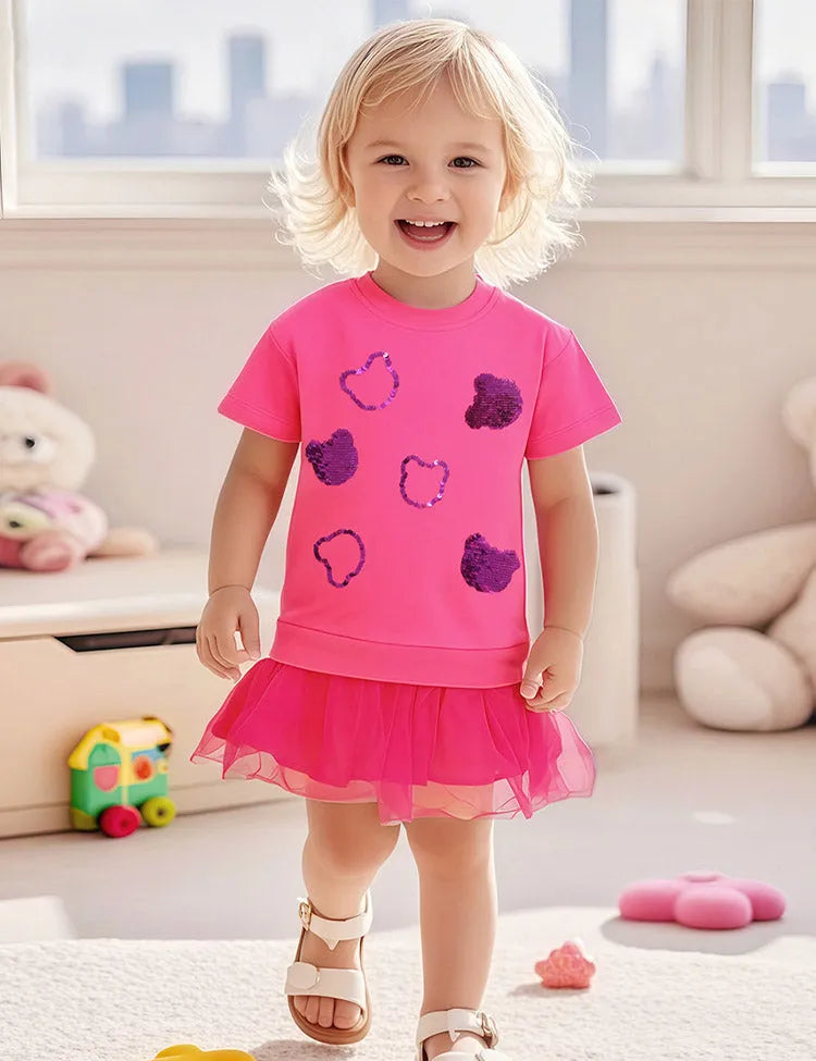 Tricou cu fustă de tul de urs