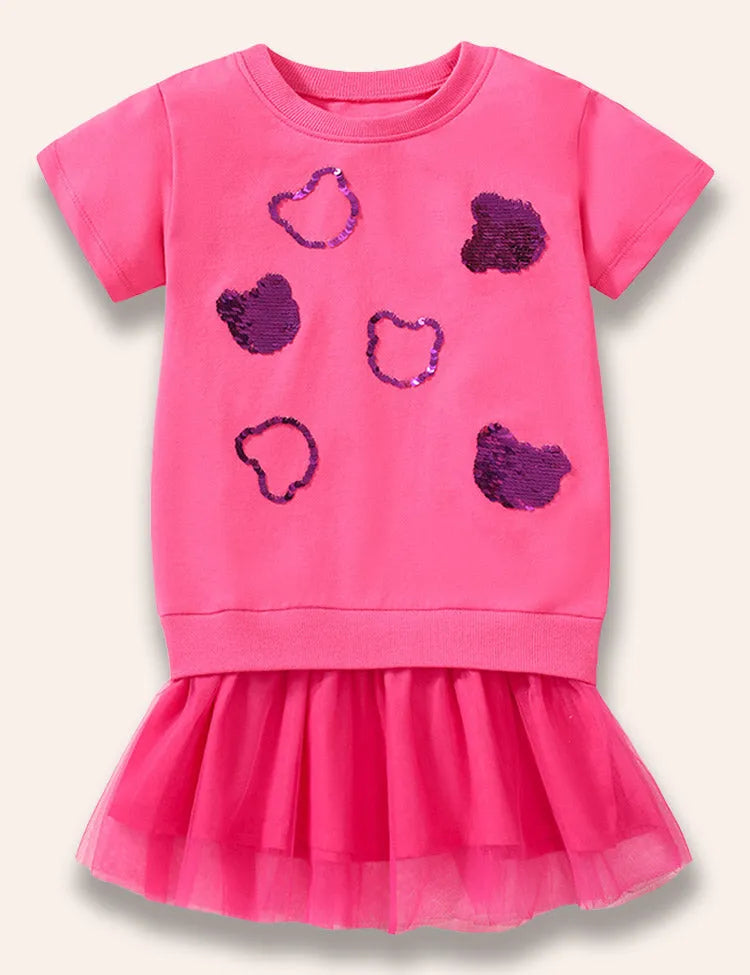 Tricou cu fustă de tul de urs
