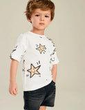 Tegneserie stjerne trykt t-shirt