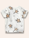 Tegneserie stjerne trykt t-shirt