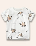 Tegneserie stjerne trykt t-shirt