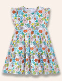 Μικρό Floral Rabbit έντυπο φόρεμα