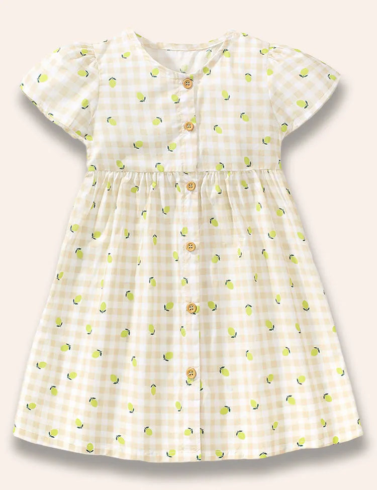 Lemon Printed Botton Dress