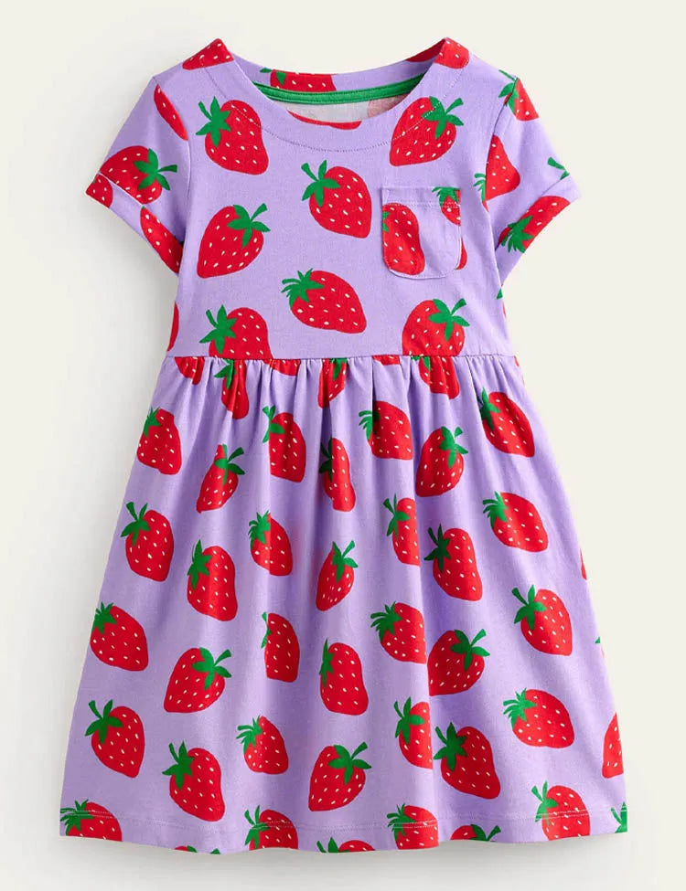Strawberry Full Printed Dress