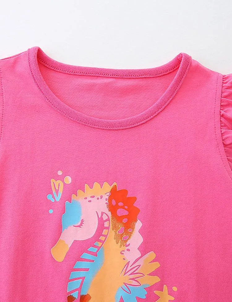 Cartoon Seahorse Printed Set - Mini Taylor