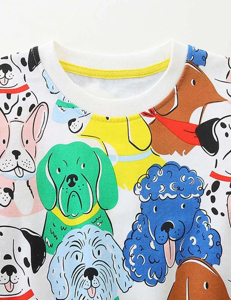 Multi Doggy Printed Sweatshirt - Mini Taylor