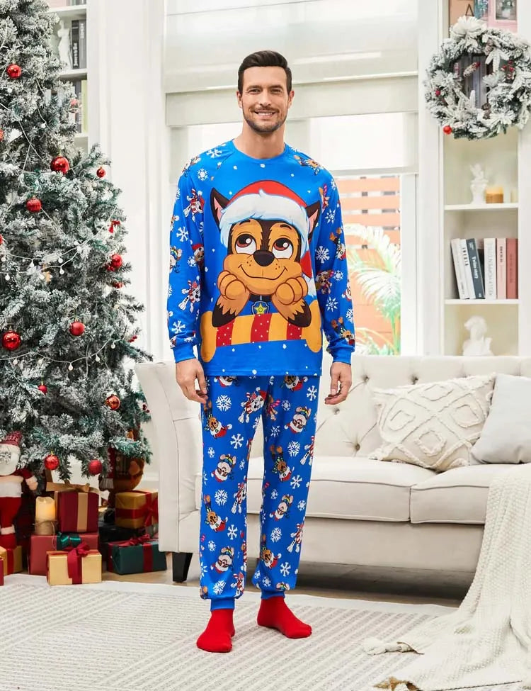 PAW Patrol Christmas Family Matching Chase and Marshall Pajamas Sets