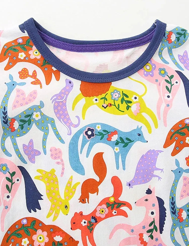 فستان بطبعات حيوانات كرتونية