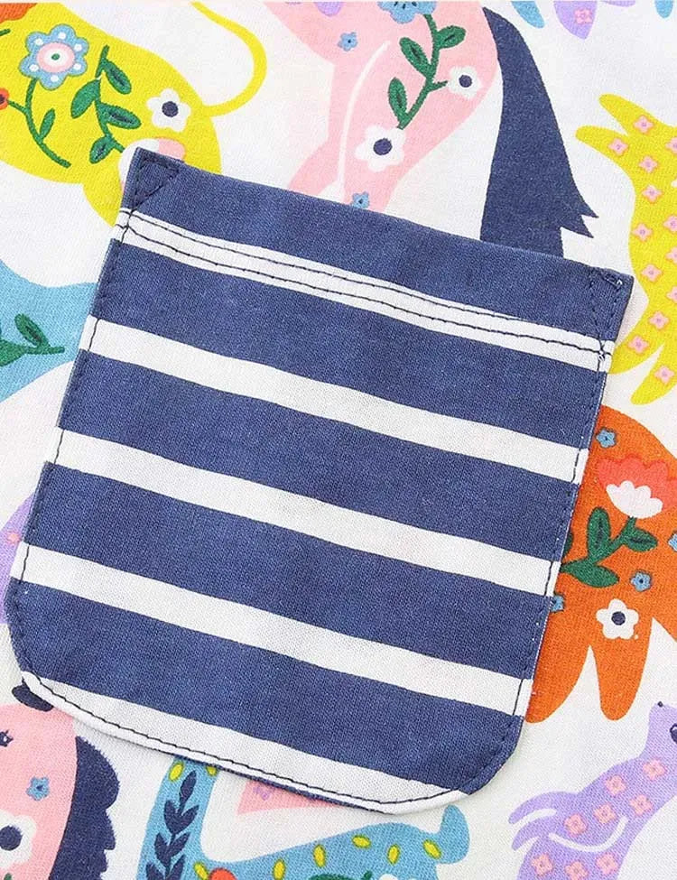 فستان بطبعات حيوانات كرتونية