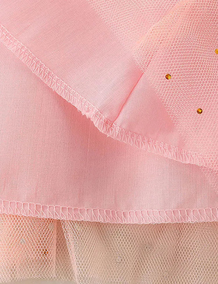 Cartoon Bear Appliqué Tulle Dress