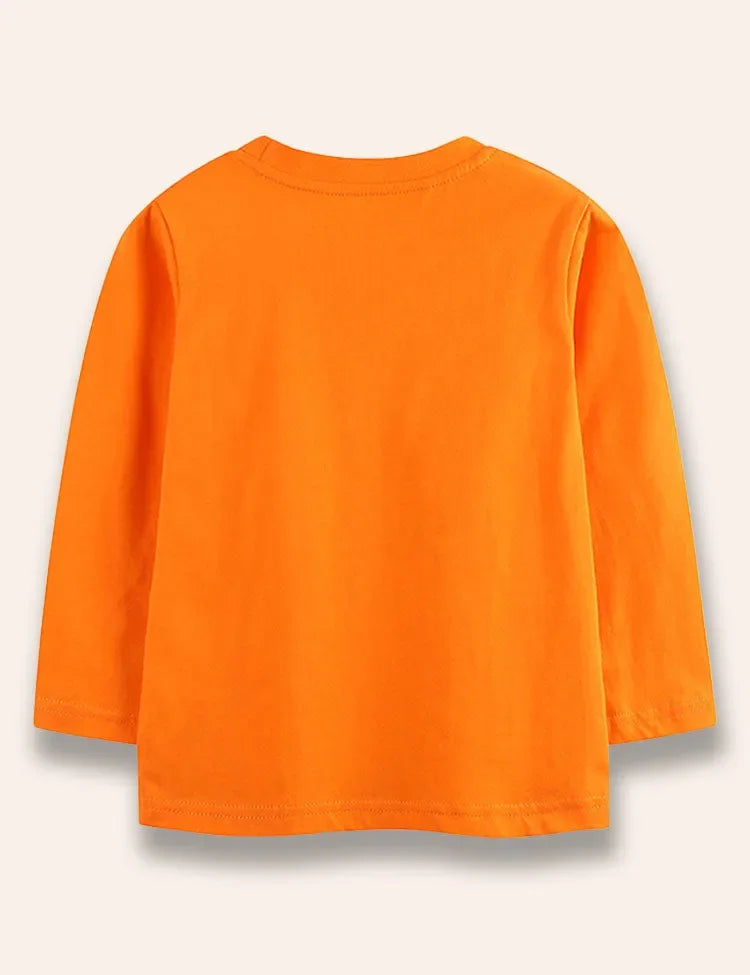 שלד דלעת מצויר של ליל כל הקדושים חולצת טריקו שרוול ארוך מודפס