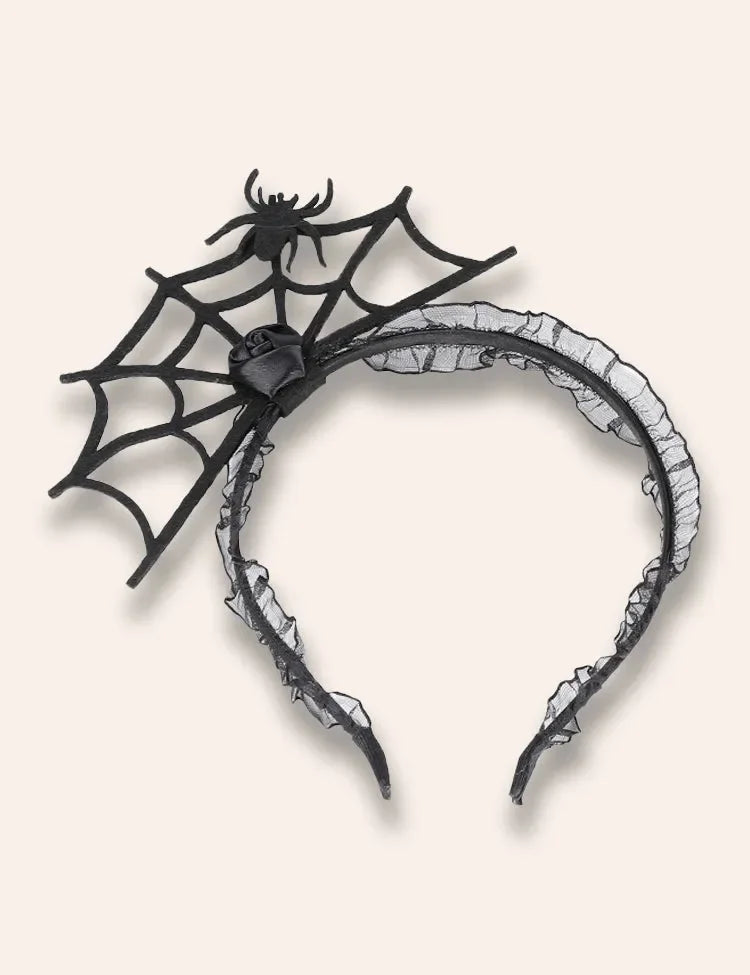 ハロウィン蜘蛛の巣ヘアバンド