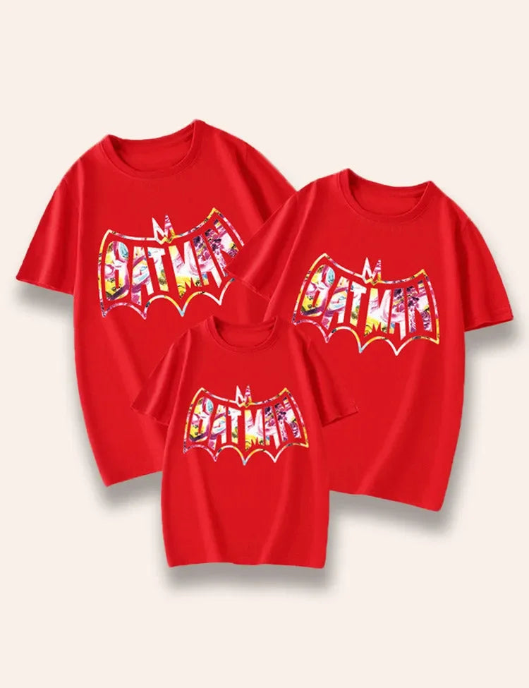 تي شيرت متطابق للعائلة مطبوع عليه باتمان متعدد الهالوين