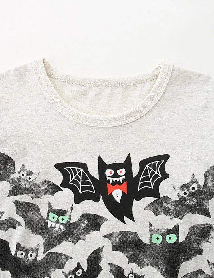 Halloween Multi Bat trykt langærmet T-shirt