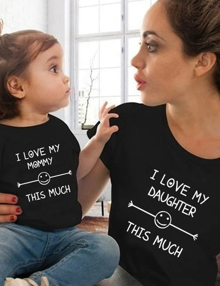 Ημέρα του Αγίου Βαλεντίνου Mama & Me Letter Printed Family Matching T-shirt