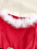 クリスマス長袖スターチュールパーティードレスセット