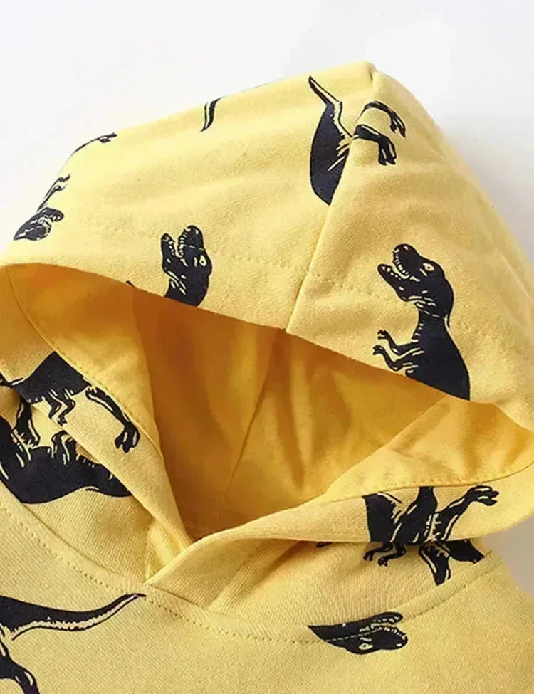 Dinosaur Printed Hooded Sweatshirt