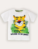 Tiger Jungle Printed Short Sleeve T-shirt and Shorts Set