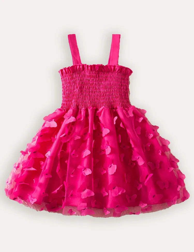 3D Butterfly Tulle Suspender Dress