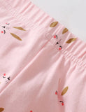 Cartoon Rabbit Applique Short Sleeve T-Shirt and Printed Leggings Set