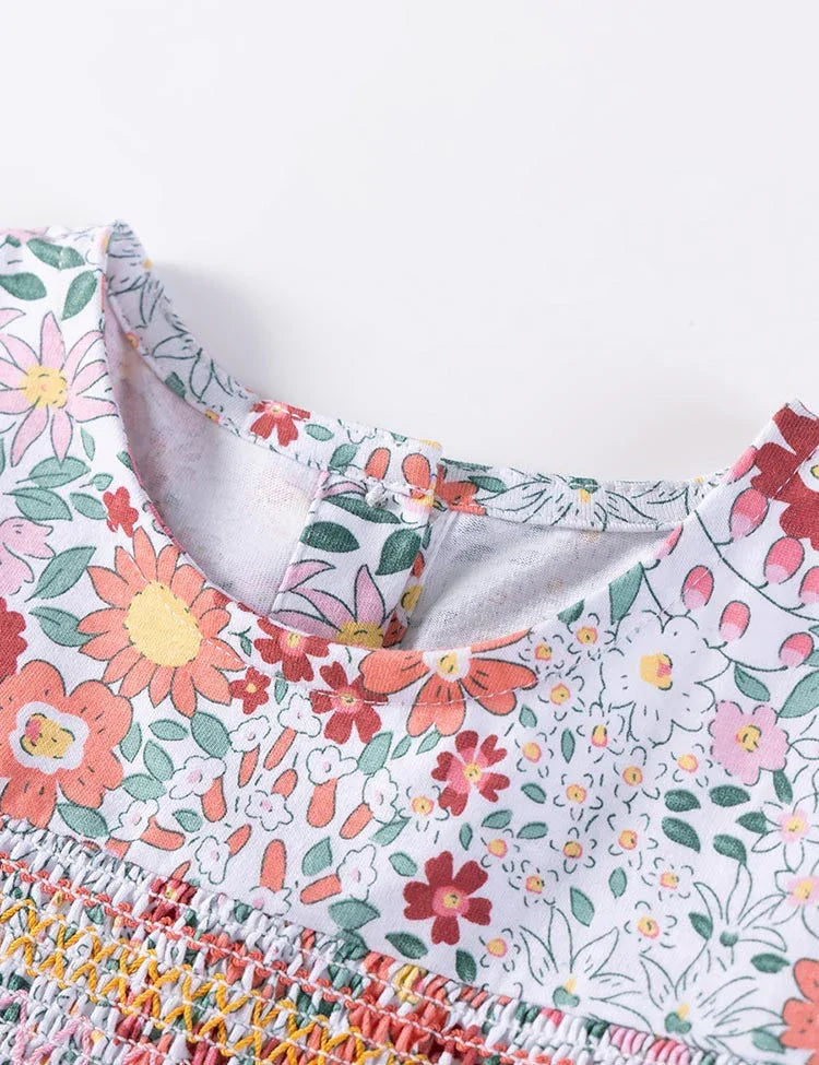 Floral Printed Long Sleeves Cotton Dress