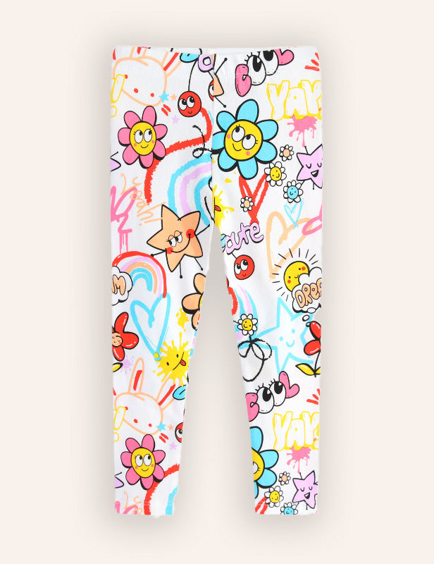 Cute Flower Print Leggings