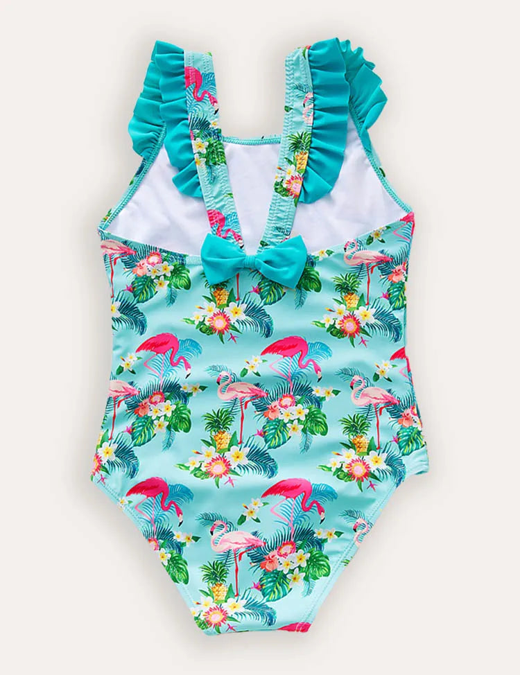 Flamingo Ruffled One-piece Swimsuit