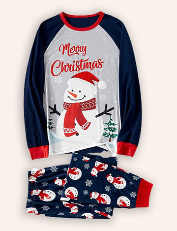 Christmas Snowman Print Family Matching Pajamas Sets